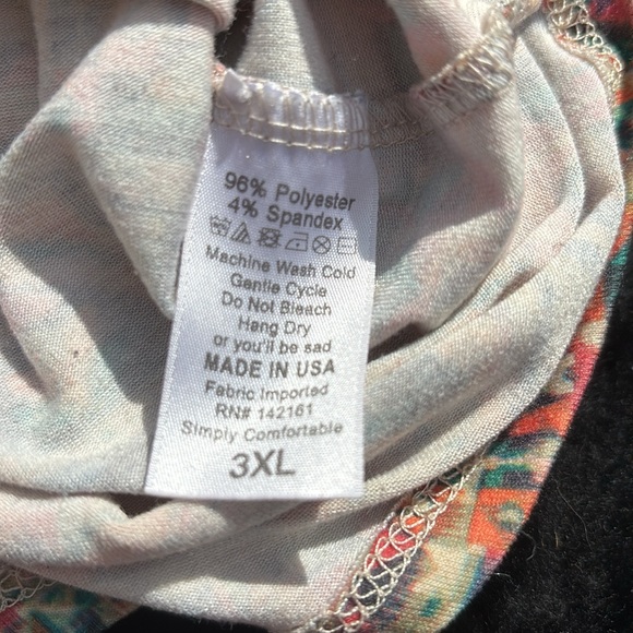 LuLaRoe Randy Baseball Style Tee Gray 3/4 Sleeves Orange Geometric Design 3XL - Picture 13 of 15